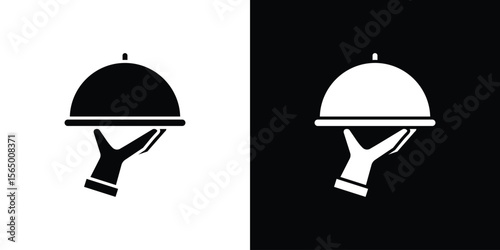 Restaurant Tray icon silhouette vector flat illustration design pack.