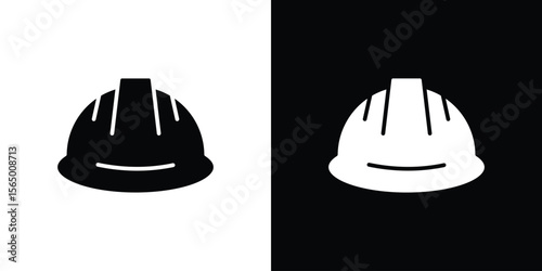 Safety helmet icon silhouette vector flat illustration design pack.