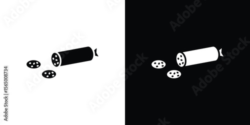 Salami icon silhouette vector flat illustration design pack.