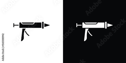 Sealants gun icon silhouette vector flat illustration design pack.