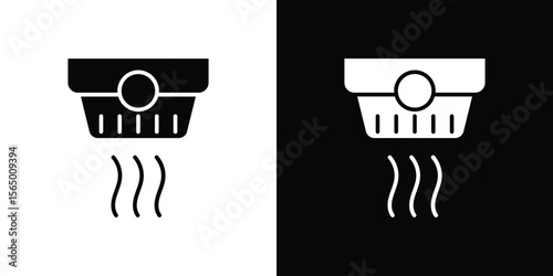 Smoke detector icon silhouette vector flat illustration design pack.