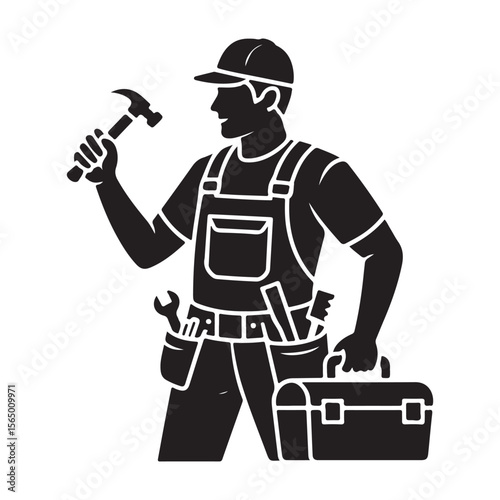 construction worker with tools
