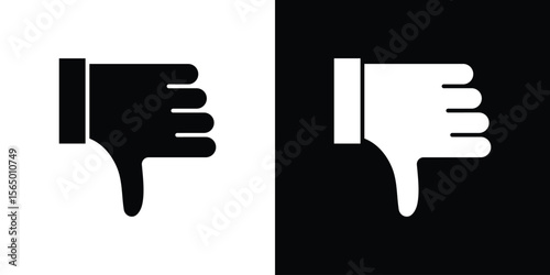 Thumb down icon silhouette vector flat illustration design pack.