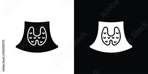 Thyroid icon silhouette vector flat illustration design pack.