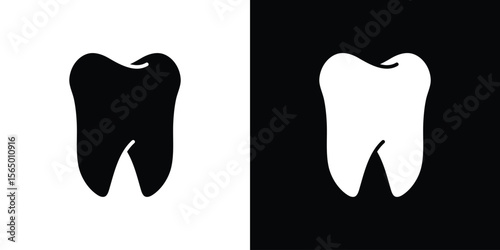 Tooth icon silhouette vector flat illustration design pack.