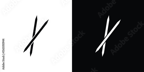 Toothpick icon silhouette vector flat illustration design pack.