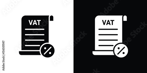 Value added tax VAT icon silhouette vector flat illustration design pack.