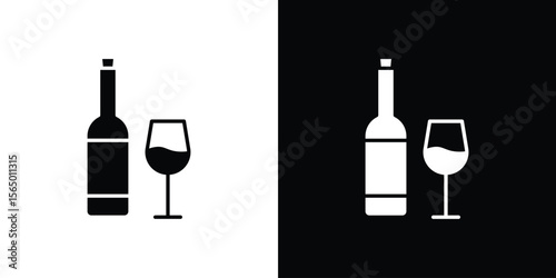 Vodka icon silhouette vector flat illustration design pack.
