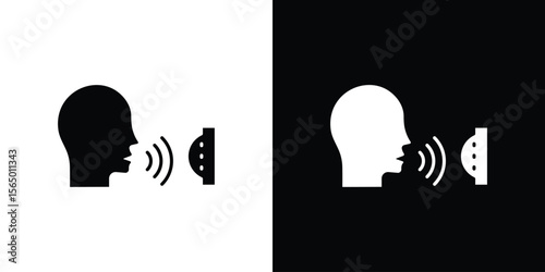 Voice control icon silhouette vector flat illustration design pack.