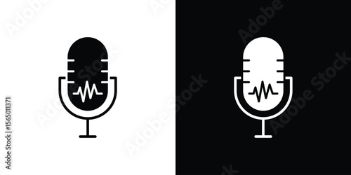 Voice recognition icon silhouette vector flat illustration design pack.