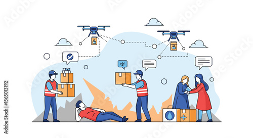 Efficient and Rapid Delivery Network Utilizing Drones and Human Couriers for Emergency Aid Distribution