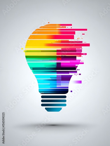 Colorful abstract lightbulb