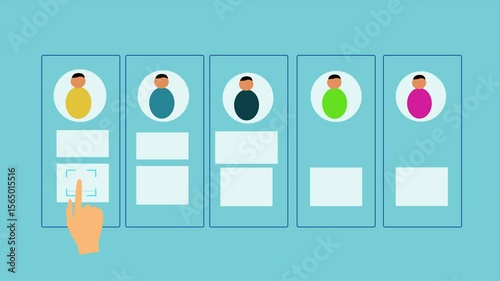 Online software manege employee attendance system, check regular attendance concept, animation clip