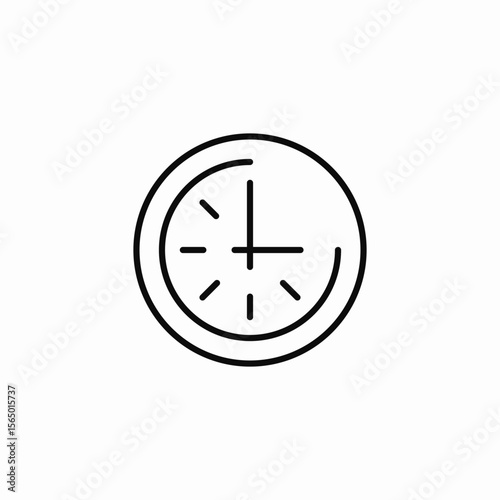 clock quarter icon sign vector