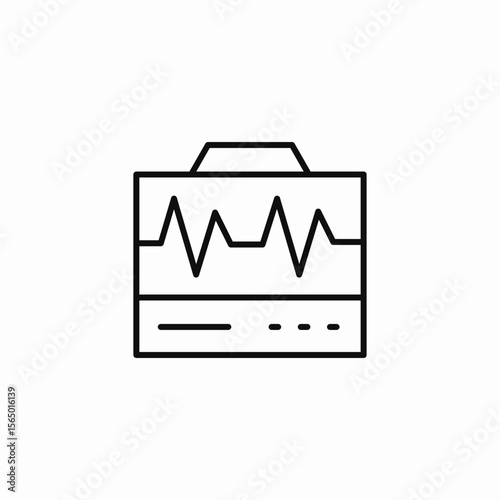 electrocardiogram monitor heartbeat icon sign vector