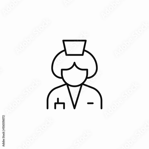female nurse uniform icon sign vector