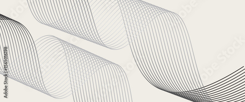 Abstract vector background with black wavy lines. vector