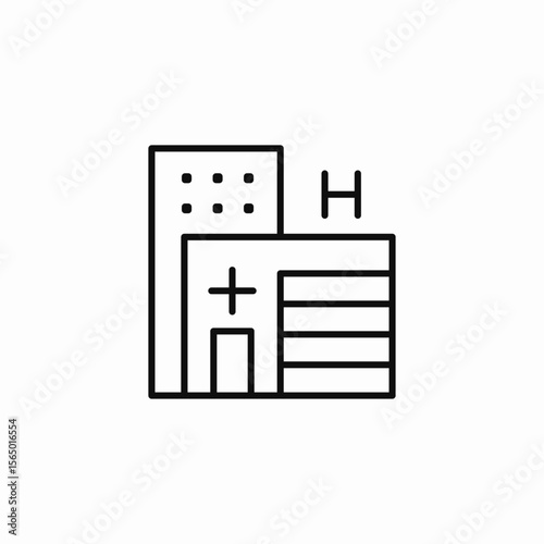 hospital building medical icon sign vector