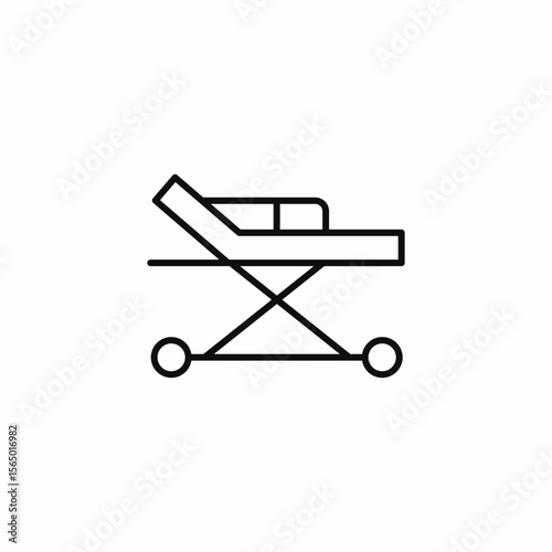 medical stretcher transport icon sign vector