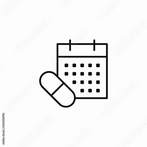 medication schedule reminder icon sign vector