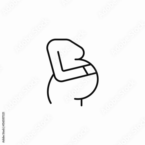 pregnant woman belly icon sign vector
