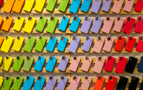 Collection of silicone cell phone cases in multiple colors.