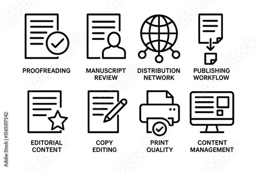 Publishing process vector illustration: editorial content management and workflow design