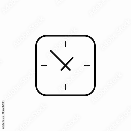 square face clock icon sign vector