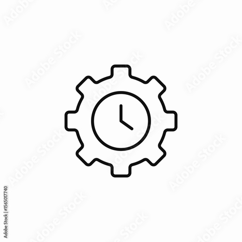 time setting gear icon sign vector