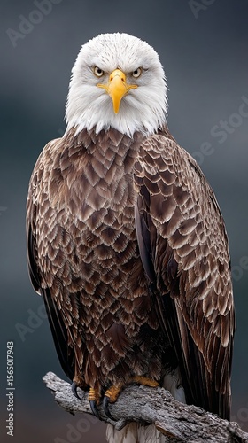 Majestic bald eagle perched on a branch