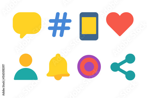 Social media icons vector illustration: modern symbols for digital communication design