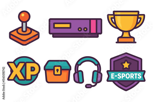 Video game elements vector illustration for esports and gaming design