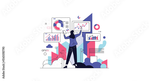 Analyzing Financial Performance With Charts Graphs And Data Visualizations In A Modern Office Environment