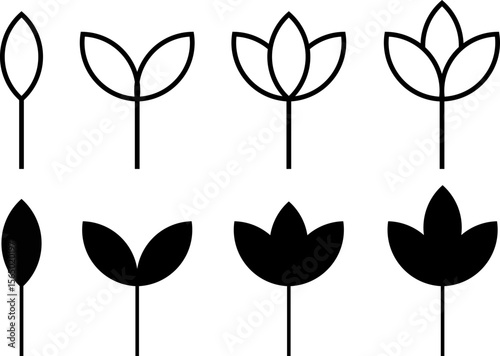 Plant growth icon. development concept. symbolizing growth. new beginnings. environmental sustainability
