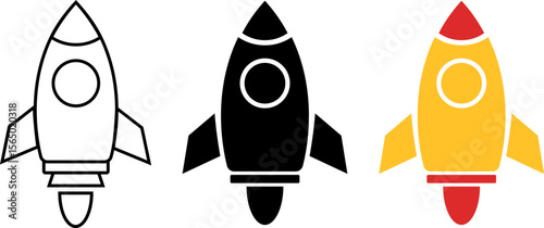 Rocket icon. powerful icon depicting. symbolizing innovation. ambition the pursuit of dreams. space travel vehicle