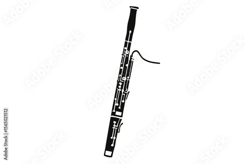 Bassoon musical instrument vector illustration for music education and design