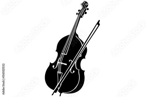 Classical music instrument silhouette vector illustration for design and decoration