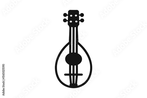 Minimalist traditional string instrument vector illustration for music design