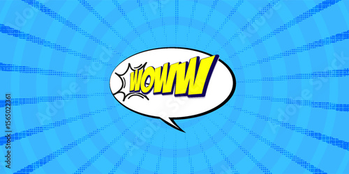 Comic-style blue background with starburst, halftone gradient, and cartoon explosion effect. Fun and dynamic pop art texture, perfect for posters, banners, anime frames, and action-themed designs.