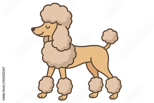Elegant poodle in minimalist vector illustration for pet-themed designs