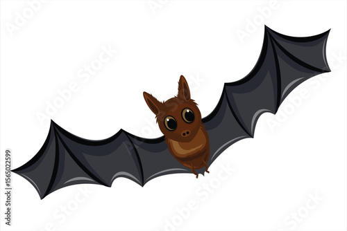 Cartoon Bat Vector Illustration. Vector illustration of a cartoon bat with spread wings.
