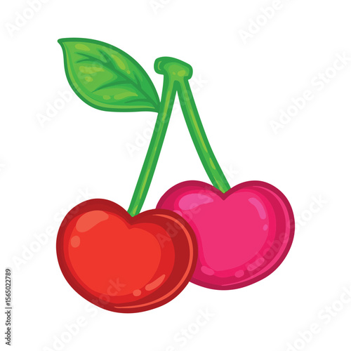 Cherry fruit icon. Vector illustration of cherry fruit isolated on white background.