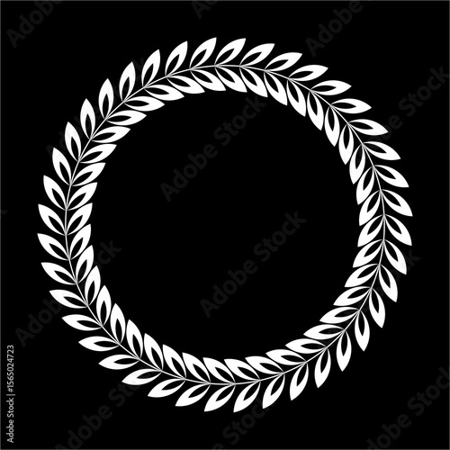 black and white round frame