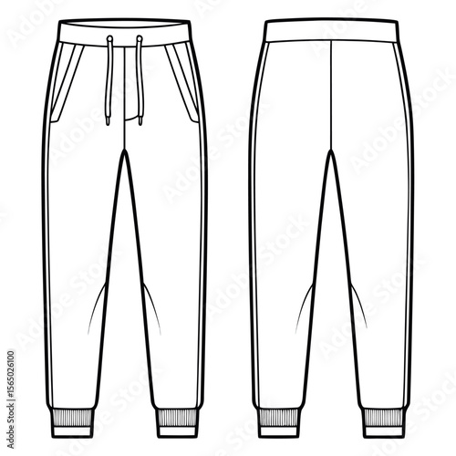 Sweatpants with drawstring and cuffed ankles trousers