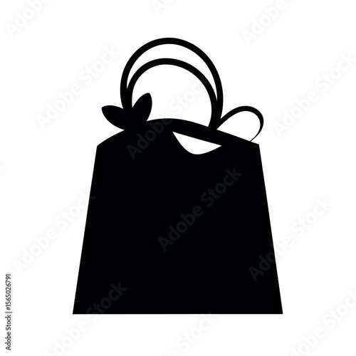 Gift Goodie Bag Black Vector Clipart