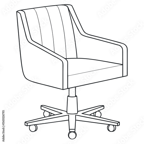Upholstered office chair with casters swivel