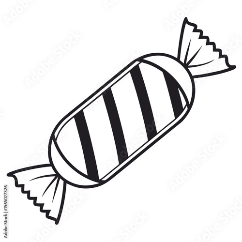 Wrapped candy with stripes sweet treat