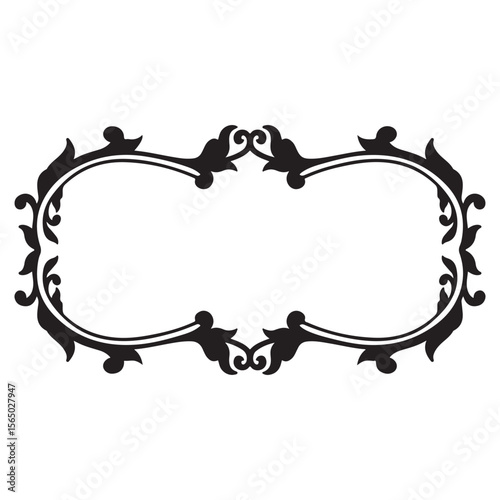 Illustration of floral frame on a white backgroun.