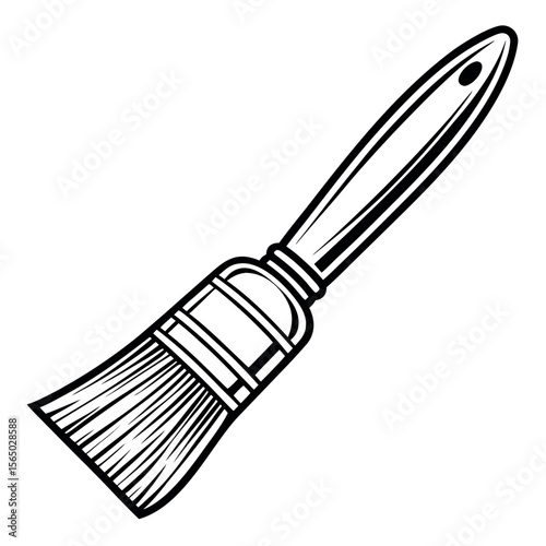 Black and white paint brush art tool bristles