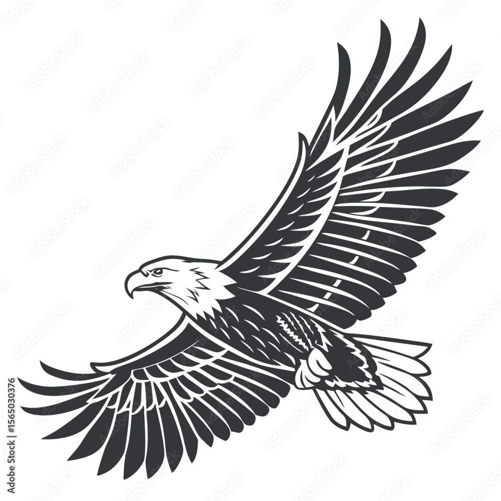Fototapeta premium Eagle vector illustration silhouette free download.